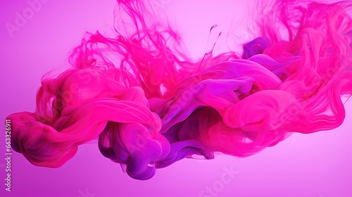  a pink and purple liquid is floating in the air on a pink background. generative ai