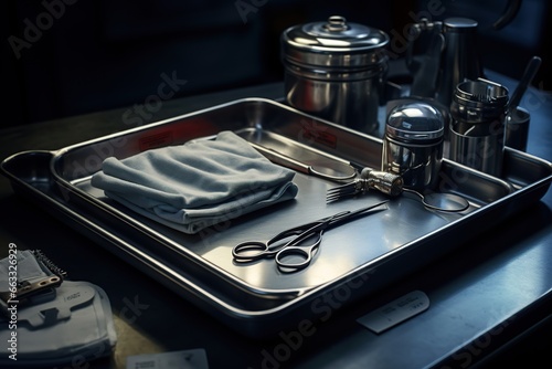  surgical instruments on table before operation