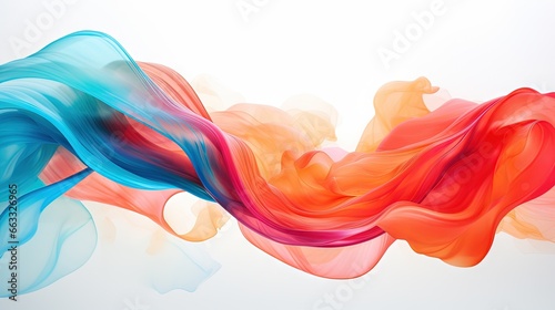  an abstract painting of a flowing red  blue  and orange fabric.  generative ai