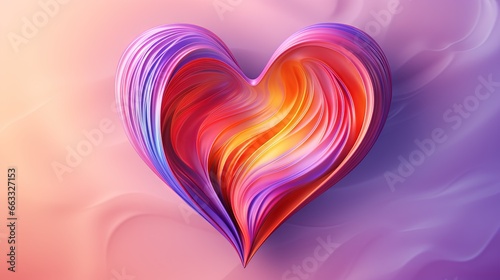  a colorful heart shaped object on a pink and purple background. generative ai