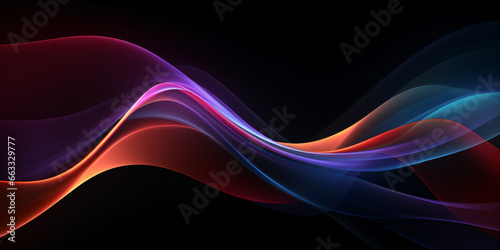 abstract colorful wavy lines on a dark background 