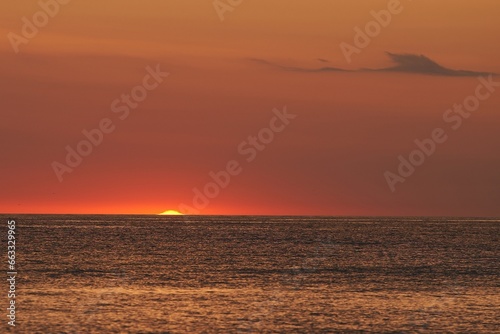 Sunset over the sea. End of the day Baltic sea