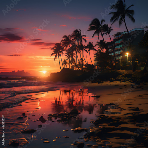 sunset on the beach