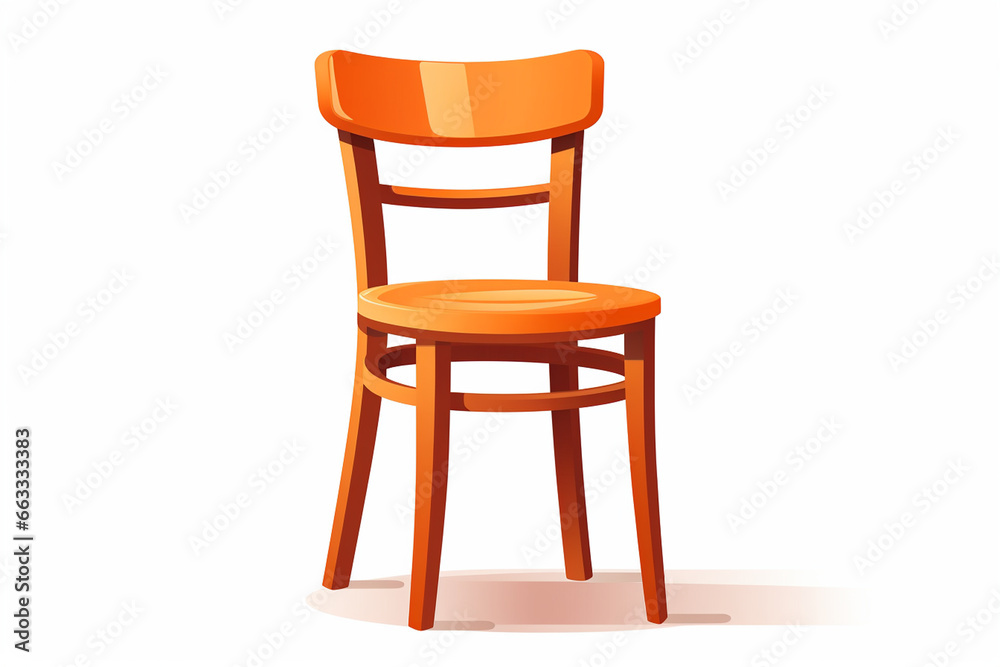 Wooden chair isolated on white background. Vector illustration. Wooden chair isolated on white background. Vector illustration.