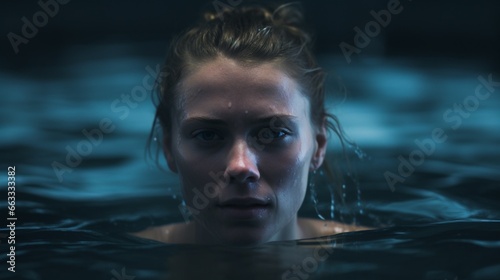 水に入った女性のモデル