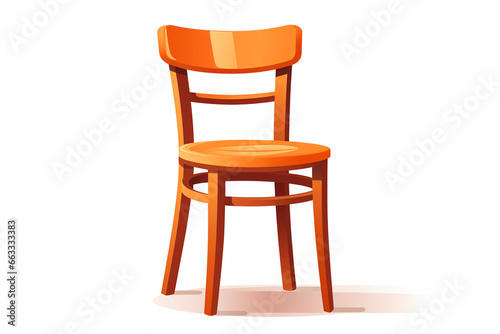 Wooden chair isolated on white background. Vector illustration.