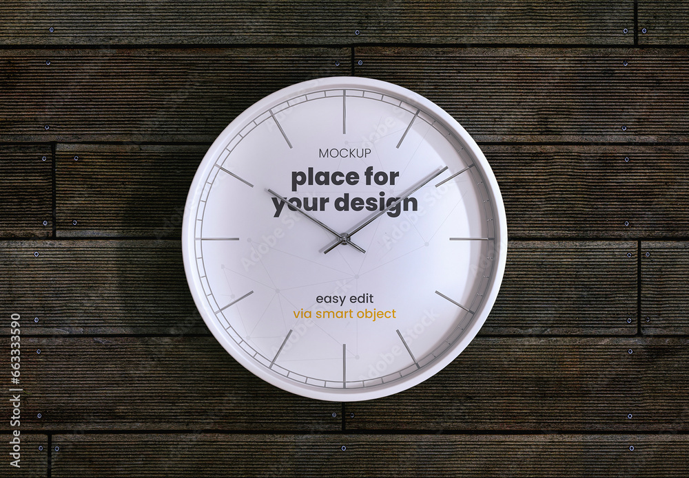Simple Wall Clock Mockup 03 Stock Template | Adobe Stock