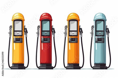 gas station isolated on a white background. Vector illustration.