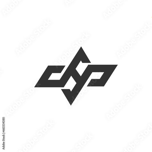 The monogram is the letter d, S and p. Elegant and outline.