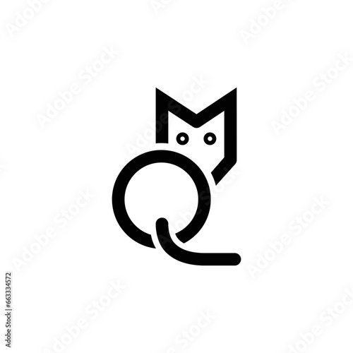 The logo is a symbol of a Fox. Monogram is the letter M and Q. Elegant and outline.