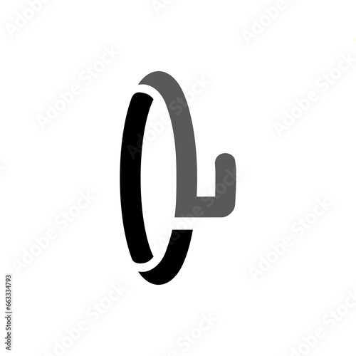 The monogram is the letter O and U. Elegant and outline.