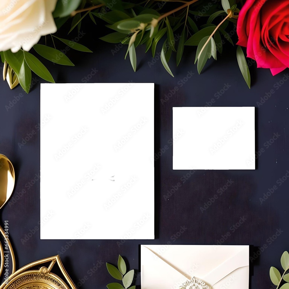 card template with roses