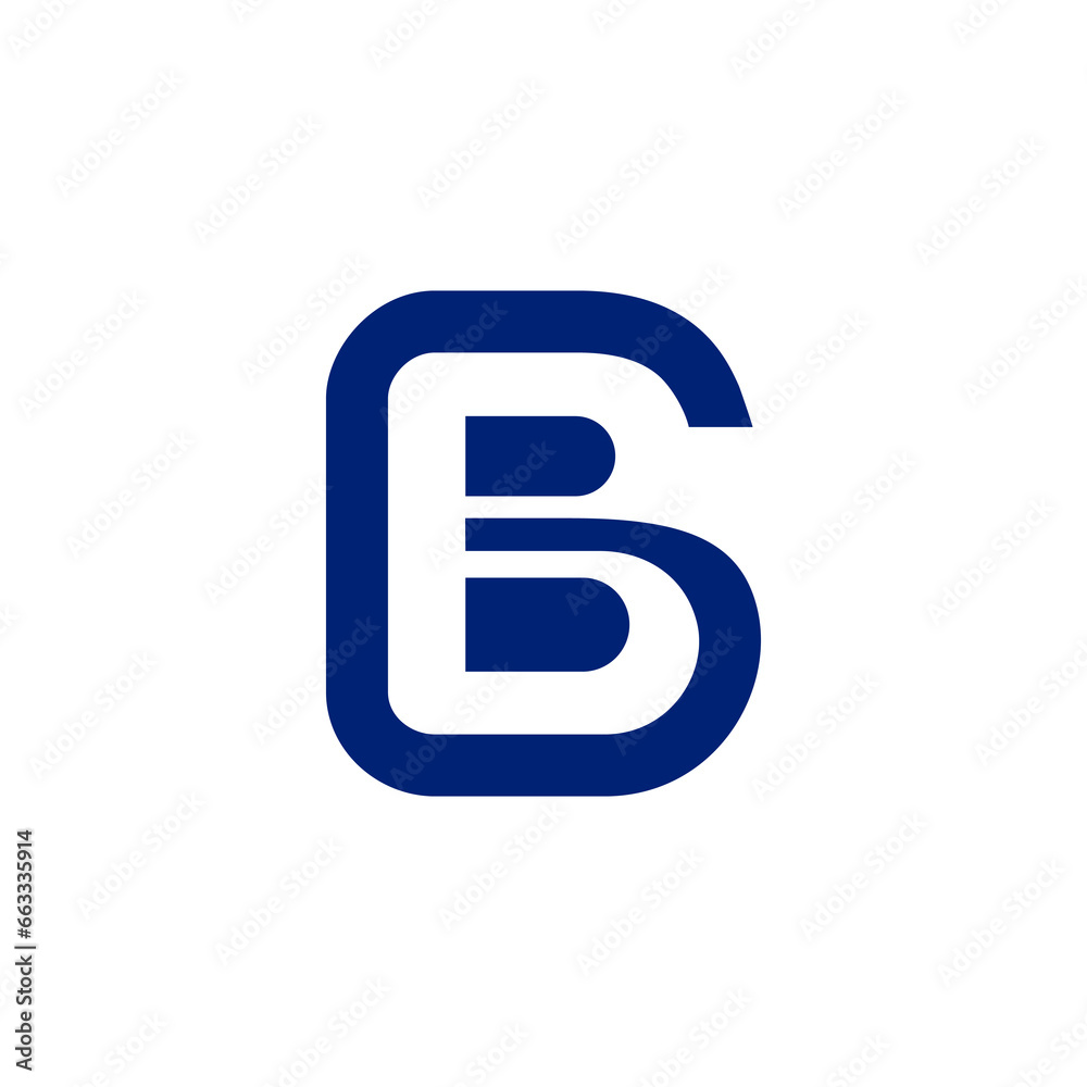 The monogram is the letter G and B. Elegant and outline. The monogram is the letter G and B. Elegant and outline.