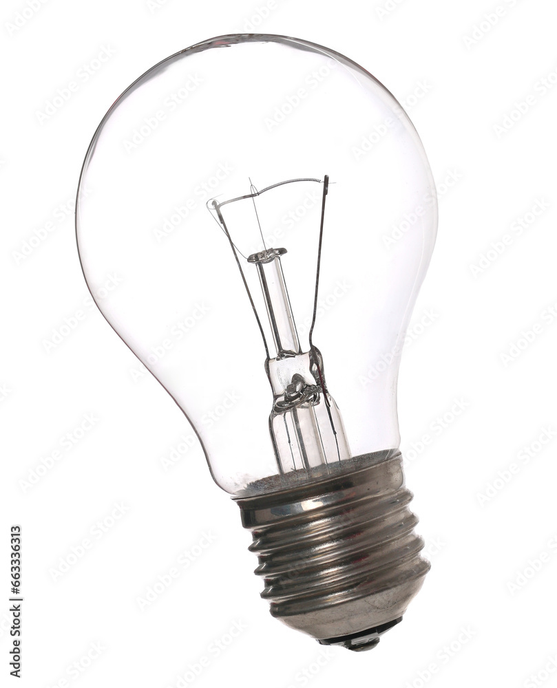 Electric bulb isolated on white, clipping path