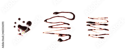 Photography Chocolate Sauce Smear Isolated, Choco Sauce Drop, Cream Line, Melt Chocolate Dri