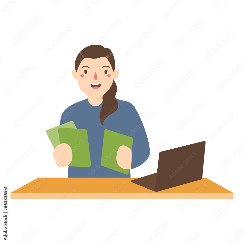 freelancer working on laptop illustration