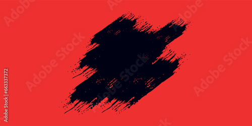 Grunge backgrounds set. Brush black paint ink strokes over square frame