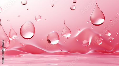abstract fresh 3D perspective with waves and drops of pink water background 16:9 widescreen wallpapers