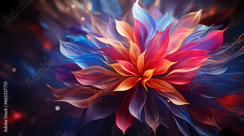 abstract cosmic perspective with glowing colorful flowers background 16:9 widescreen wallpapers