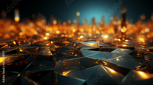 abstract glowing surface perspective with geometric shapes and sparkles background 16:9 widescreen wallpapers