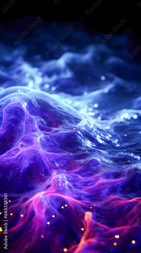 Fototapeta premium Luminous 3D Waves, Digital Abstracts, Backdrop, Wallpaper