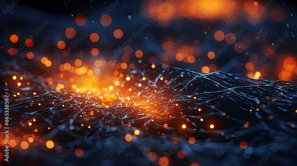 Obraz premium Luminous 3D Waves, Digital Abstracts, Backdrop, Wallpaper