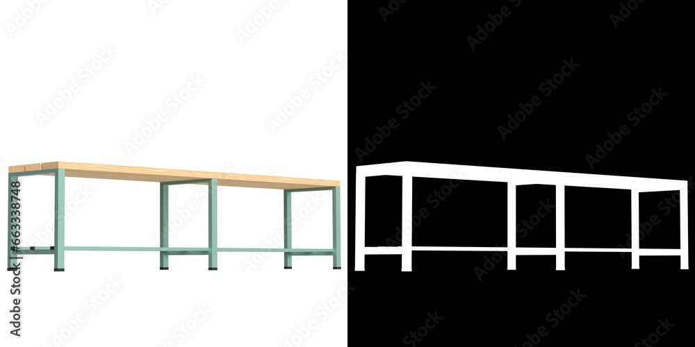 3D rendering illustration of a Locker room bench 3 Stock Illustration ...