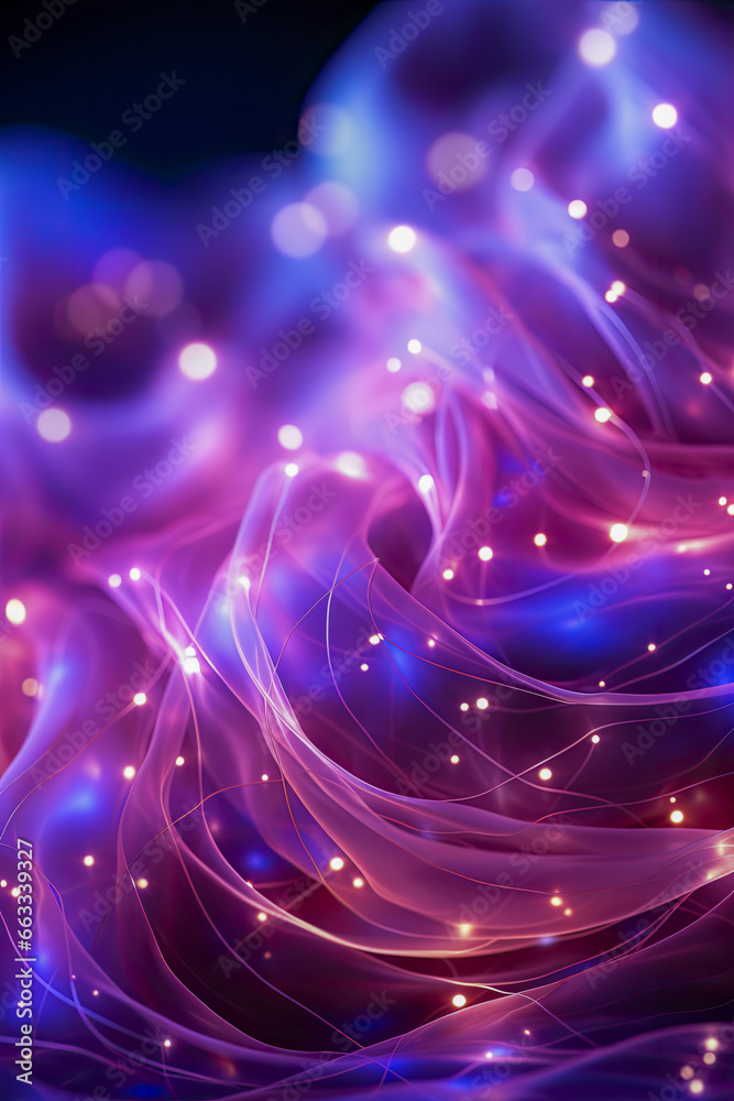 Obraz premium Luminous 3D Waves, Digital Abstracts, Backdrop, Wallpaper