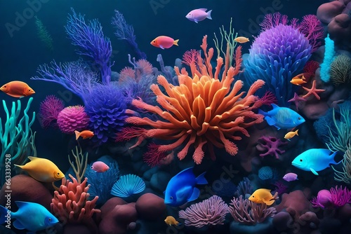 coral reef with fish generative AI tool