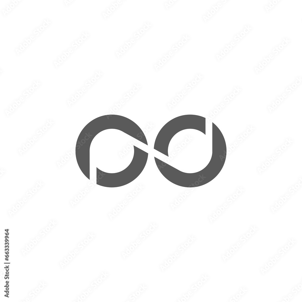 Fototapeta premium The monogram is the letter N and two rings. Elegant and outline.