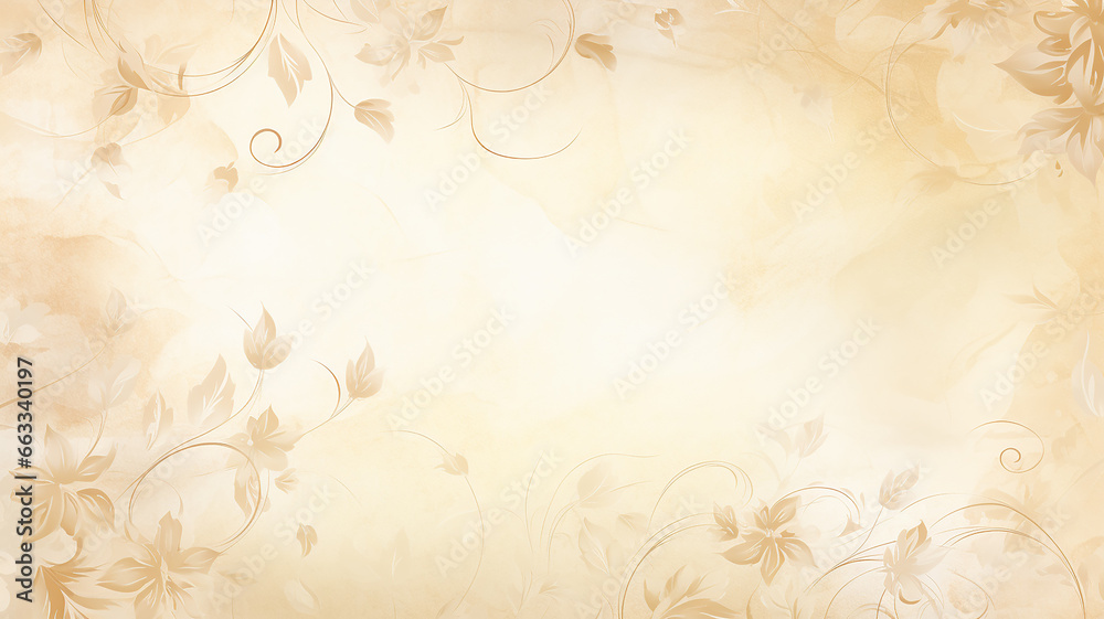 soft pastel color beige background parchment with a thin barely noticeable floral ornament, wallpaper copy space, vintage design soft pastel color beige background parchment with a thin barely noticeable floral ornament, wallpaper copy space, vintage design