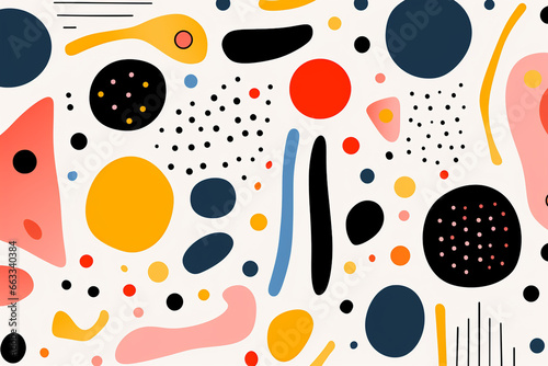 Abstract geometric colorful background with circles and lines. Technology concept. Vector illustration