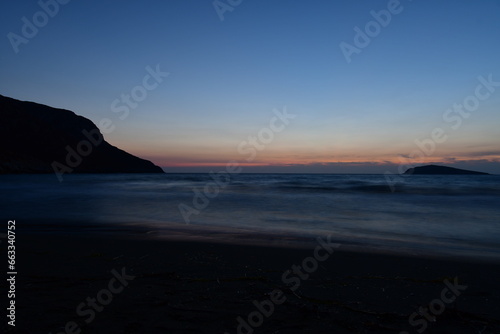 sunset in kalymnos greece long exposure waves ocean