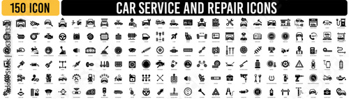 Car service and repair icons element. Garage, engine, oil, maintenance, accelerate icon