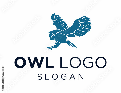 Logo about Owl created using the CorelDraw application. on a white background. photo