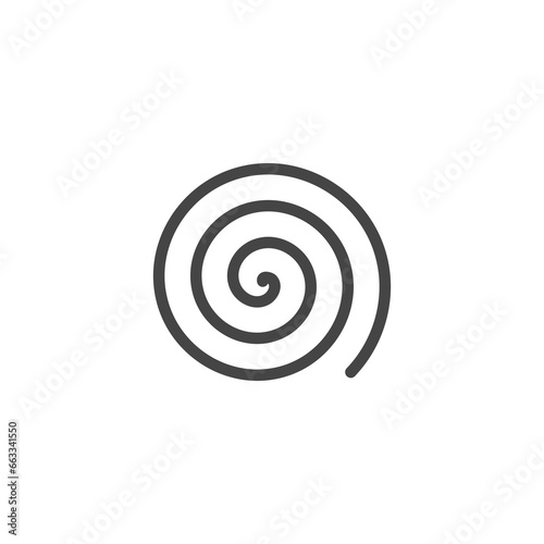 The monogram is the letter O and spiral. Elegant and outline.