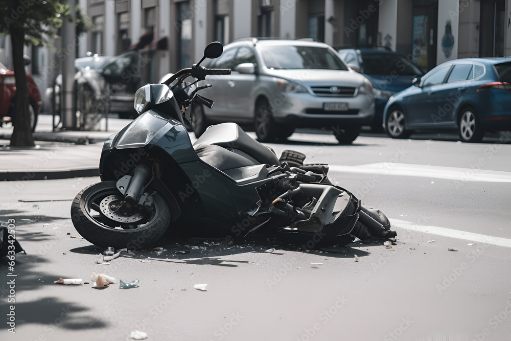 Big scooter accident in the street