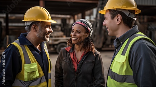 Confident woman on construction site. Strong, independent female leadership with successful career in building. Professionally overseeing work, embodying empowerment and breaking gender stereotypes