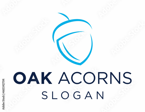 Logo about Oak Acorn created using the CorelDraw application. on a white background.
