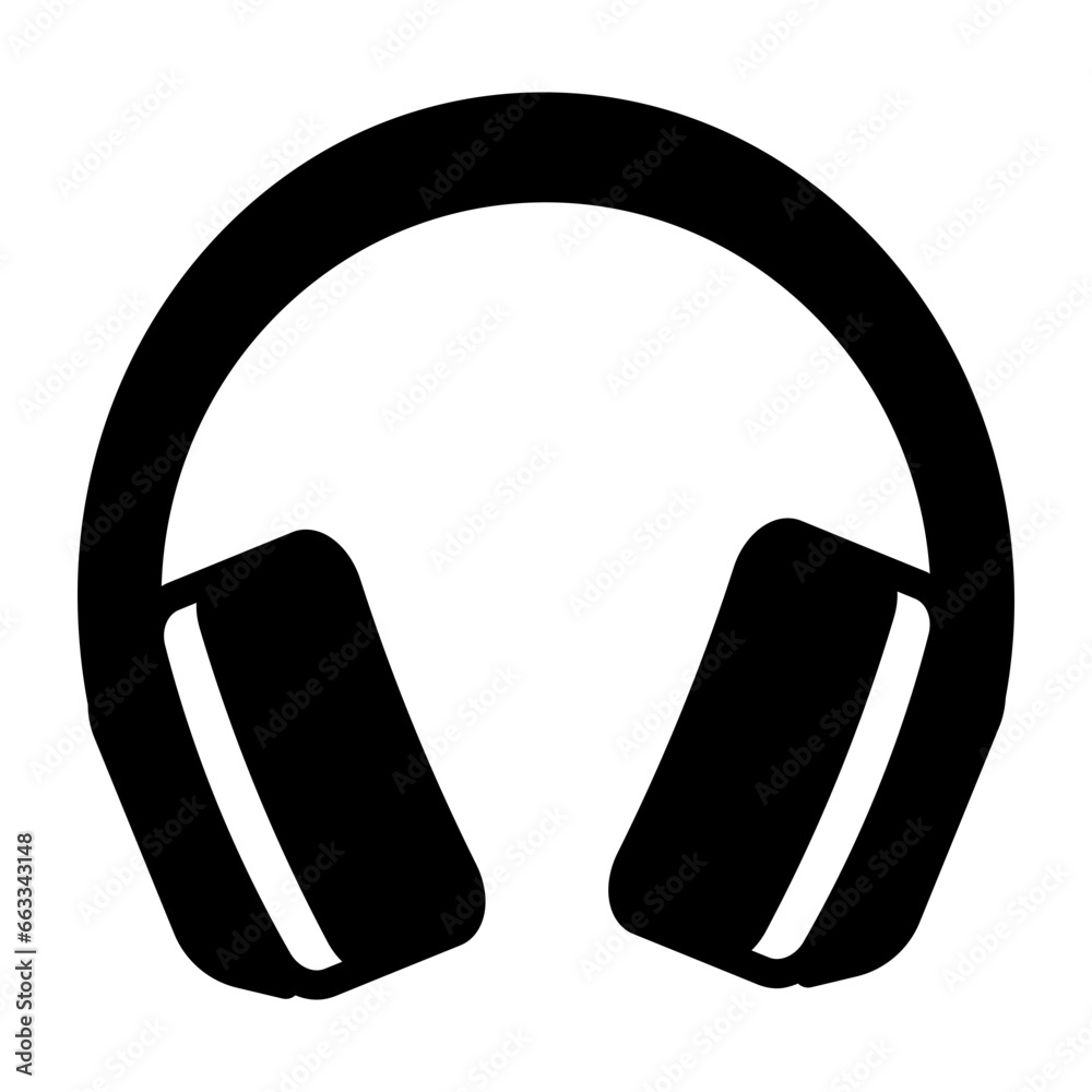 Headphones icon in vector. Illustration
