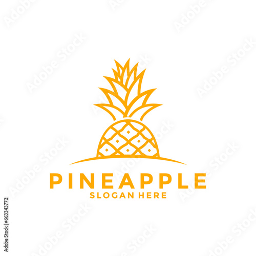 Pineapple organic product design logo vector, Pineapple icon logo template