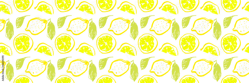 Lemon seamless pattern for Citrus fruit wallpaper on white background ...
