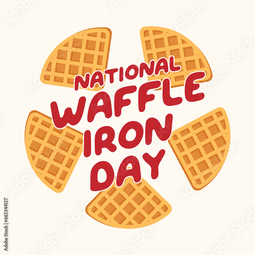 National Waffle Iron Day design template good for celebration usage. waffle iron vector image. vector eps 10. flat design.