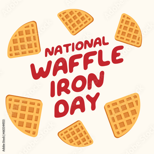 National Waffle Iron Day design template good for celebration usage. waffle iron vector image. vector eps 10. flat design.