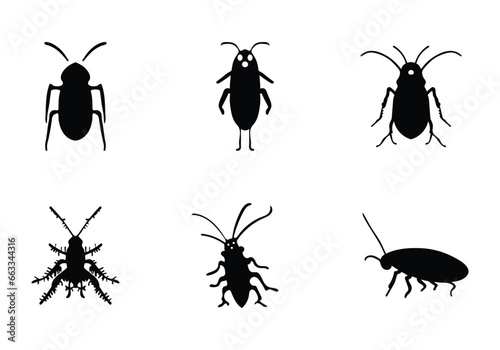 minimal style Asian Cockroach icon illustration design © samia