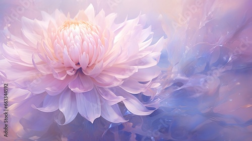  a large pink flower is in the middle of a painting. generative ai