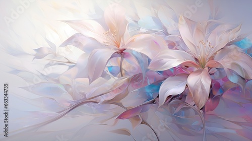  a painting of a bunch of flowers on a white background.  generative ai © Nadia
