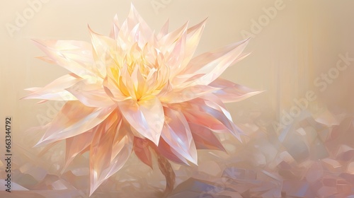  a digital painting of a large flower in the middle of a room.  generative ai
