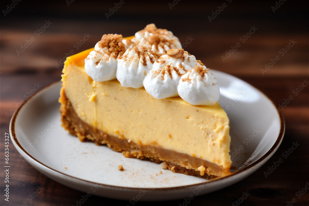 Festive Homemade Pumpkin Pie with Whipped Cream Festive Homemade Pumpkin Pie with Whipped Cream
