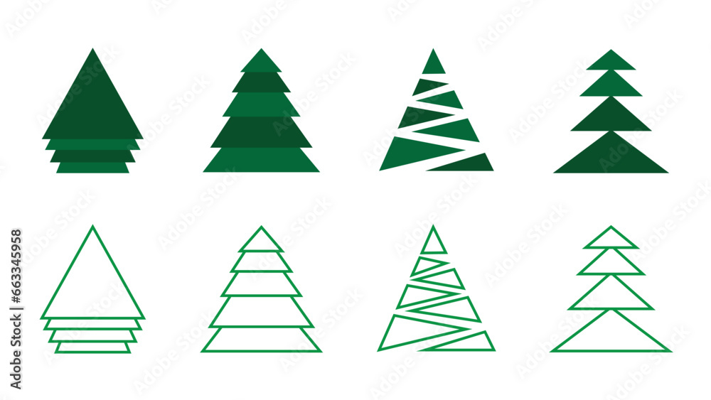 Set of Christmas trees icons. Vector illustration Set of Christmas trees icons. Vector illustration